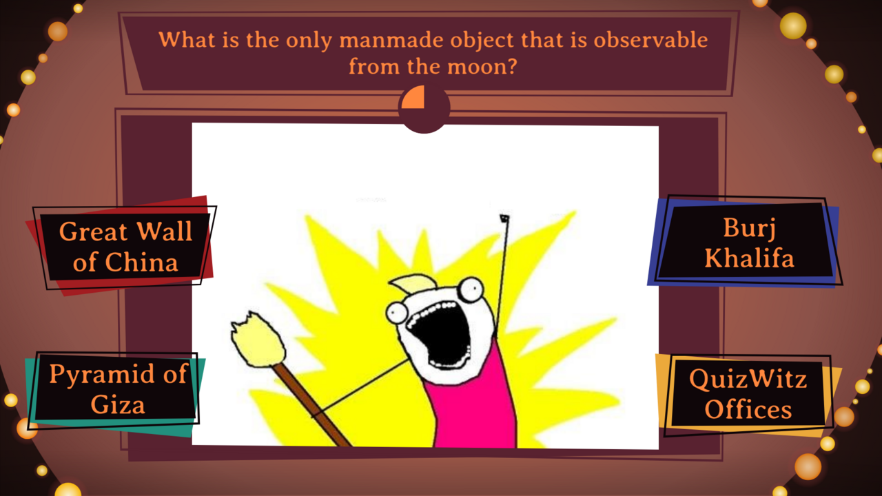 Question screen with an image in the middle