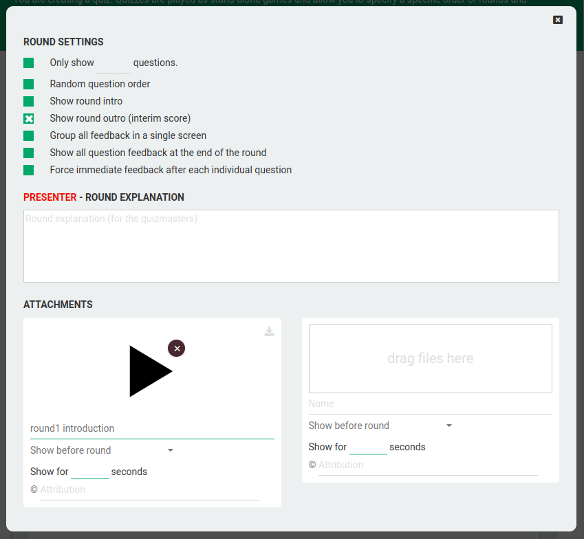 A screenshot of the round attachments