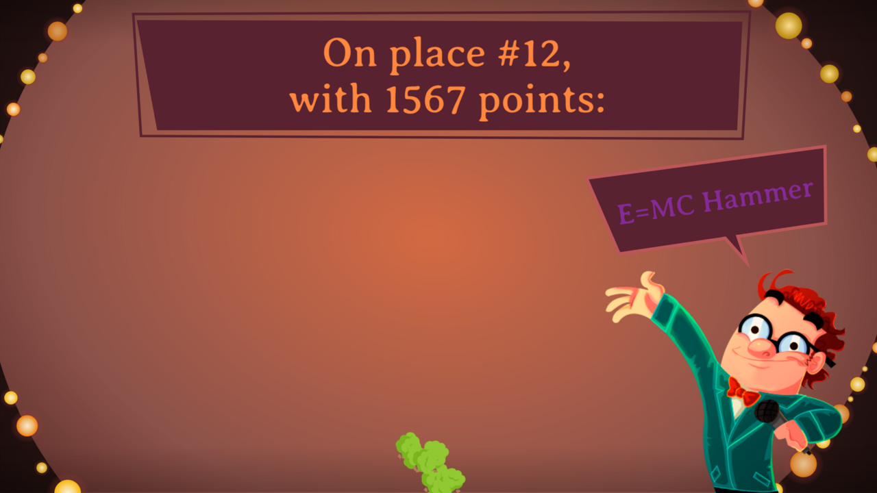 The winner countdown naming one player